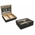 Delano 100 Count Black Humidor w/ UV Reflective Glass